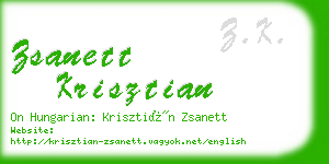 zsanett krisztian business card